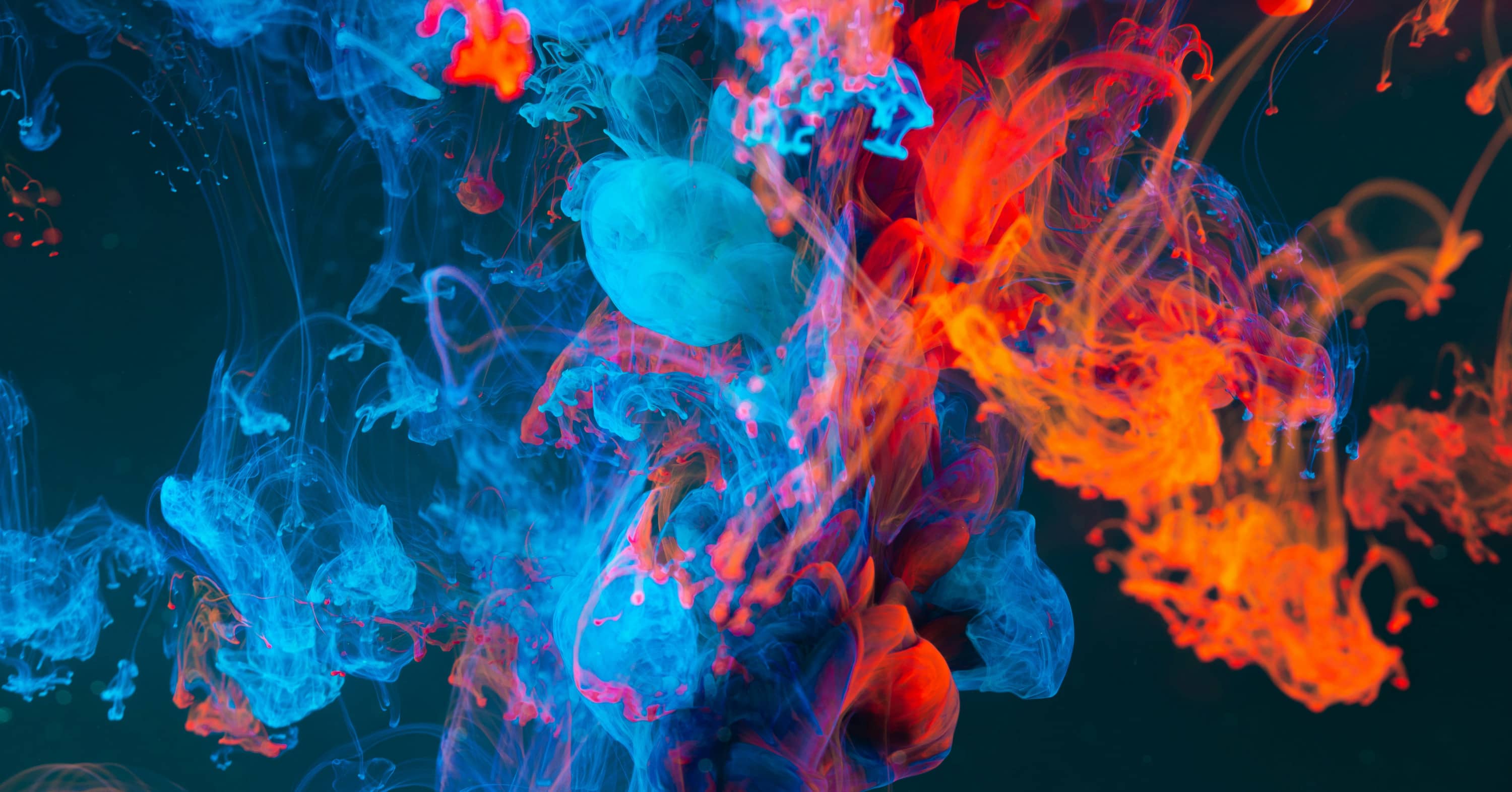 blue and orange smoke